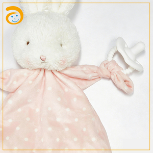 Copertina di Sicurezza per Neonati con Cucciolo e Coniglietto, Peluche Morbido a Pois, Coperta Calmante per Neonati - Product Image 5