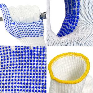 Guante de Trabajo de Algodón con Puntos de PVC de la Mejor Calidad Calibre 7/10/13 para Protección y Seguridad Personal en Látex para Hombre - Product Image 6