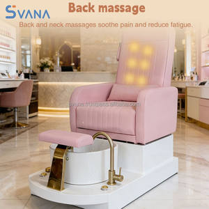 Sillón de Pedicura Moderno Reclinable Eléctrico con Sistema de Jets sin Tuberías, Lámpara LED de 7 Colores, Bañera de Hidromasaje y Drenaje Automático para Uñas - Product Image 2