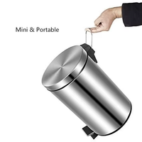 Poubelle à pédale en acier inoxydable pour la maison, la cuisine, 3L 5L, vente chaude