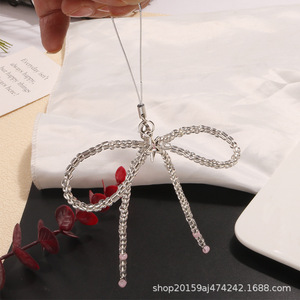 Nouveau porte-clés en acrylique moderne et minimaliste avec perle nœud de riz, pendentif créatif personnalisé pour chaîne de téléphone et décoration d'étui d'écouteurs - Product Image 2