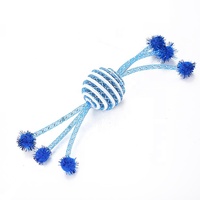 Vente en gros d'usine vente interactive chaude maille souple nettoyage des dents forme de boule jouet pour chat accessoires pour chat