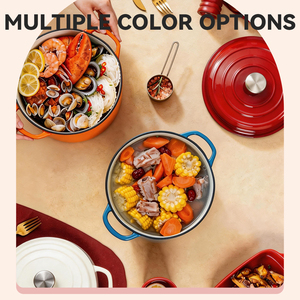 Meilleur équipement de cuisson antiadhésif, batterie de cuisine ronde <span class=keywords><strong>en</strong></span> <span class=keywords><strong>fonte</strong></span>, faitout, <span class=keywords><strong>cocotte</strong></span>, four hollandais émaillé - Product Image 3