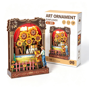 Rompecabezas 3D <span class=keywords><strong>de</strong></span> Madera DIY con Diseño <span class=keywords><strong>de</strong></span> Girasol, Estilo <span class=keywords><strong>Van</strong></span> <span class=keywords><strong>Gogh</strong></span>, Marco <span class=keywords><strong>de</strong></span> Ventana Iluminado, Modelo Artesanal, Rompecabezas 3D <span class=keywords><strong>de</strong></span> Madera <span class=keywords><strong>para</strong></span> Niños - Product Image 1