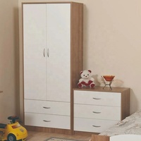20KAD040 lit en bois blanc pour enfants, ensemble de meubles de chambre à coucher Design Simple pour enfants, meubles de chambre à coucher taille unique pour enfants, 5 pièces