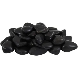 <span class=keywords><strong>Galets</strong></span> de rivière noirs polis, gravier décoratif pour aménagement paysager de <span class=keywords><strong>jardin</strong></span> - Product Image 1