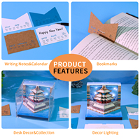 Bloc-notes LED 3D avec calendrier 2027, impression de tourelle de la Cité Interdite, architecture chinoise ancienne, sculpture artistique en papier, bloc de papier à notes