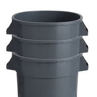 Poubelle ronde de 120L/180L/200L avec couvercle, bac à déchets robuste et durable pour une utilisation intérieure et extérieure