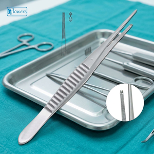 หกดอกไม้/OEM F5-088 ออกแบบเองได้ คีมจับเนื้อเยื่อคุณภาพสูง ทำจากเหล็กกล้า สำหรับการผ่าตัดทั่วไป - Product Image 3