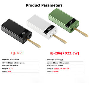 Chargeur portable à grande capacité 40000 mAh avec charge rapide réelle 22,5 W PD QC3.0, 5 sorties, 3 entrées, LED - Product Image 6