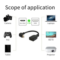 Adaptateur Convertisseur Mini DP Mâle vers HDMI Femelle à Angle Droit Xput, Connecteur Vidéo HD pour Moniteur, Lecteur DVD, Appareil Multimédia