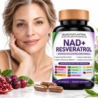 Capsules de NAD+ et Resvératrol en gros, OEM ODM, faible MOQ, favorisent le métabolisme énergétique et lutter contre le vieillissement, 60 unités