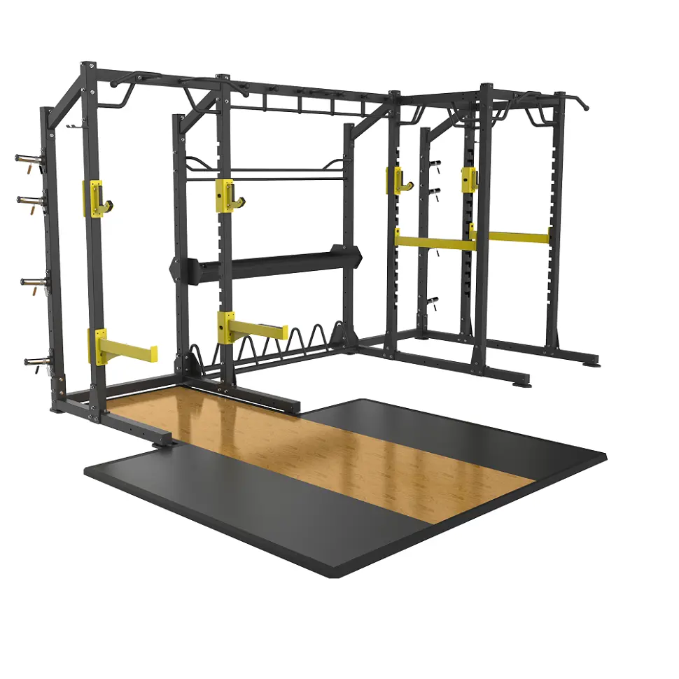 Ücretsiz ağırlık ev için spor salonu ekipmanları çok fonksiyonlu smith makinesi güç rack'i
