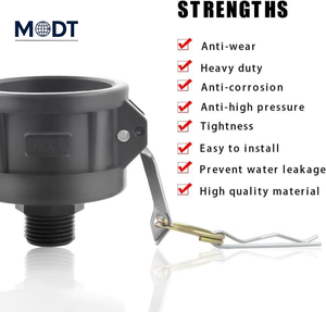 Raccordo per Tubi Camlock PP 2'' Tipo <span class=keywords><strong>B</strong></span>, Connettore Femmina da 2 a 1, Certificato MDT FDA CE ISO - Product Image 3