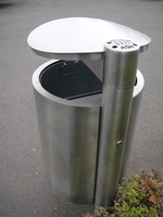 Parc extérieur en acier inoxydable poubelle Logo personnalisé Commercial hôtel hall vertical cendrier poubelle de recyclage vente pour poubelle