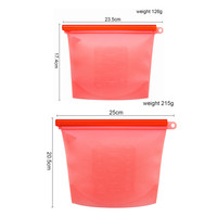 BHD Récipient Alimentaire en Silicone Platine Écologique, Sac de Conservation Réutilisable, Sacs Alimentaires en Silicone Anti-Fuite avec Joint Étanchéité