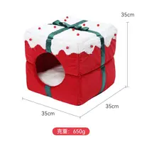 赤い格子縞のクリスマスデザイン2022トレンド製品ペットベッドアクセサリー折衷的な猫の家屋根付き犬のベッド