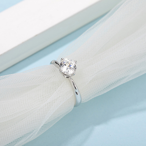 แฟชั่นใหม่1ct VVS Moissanite แหวนเพชรสีขาวชุบทอง925แหวนเงินแหวนแต่งงาน - Product Image 6