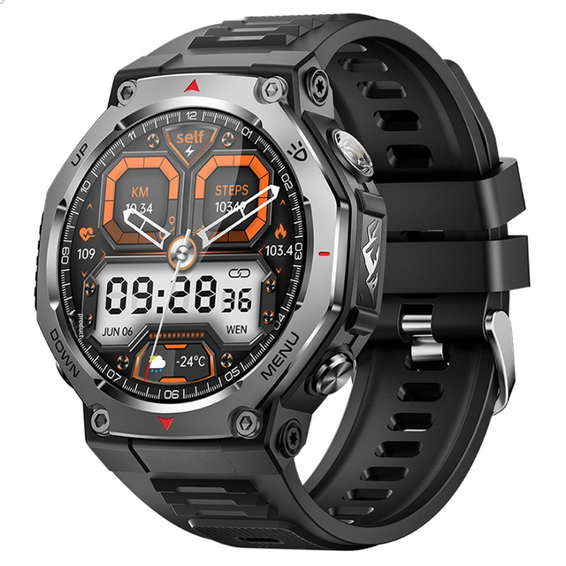 Cross-border New KT85 Smart Watch Heart Rate Flashlight Bluetooth Call Voice Assistant Pedometer Men's Bracelet