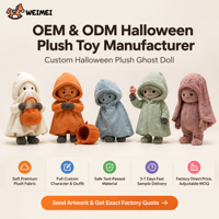 Fabricant OEM ODM de poupées fantômes en peluche personnalisées pour Halloween, peluche à capuche avec seau citrouille et visage brodé, jouet en peluche