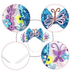 Encanto Aksesoris Rambut Anak Perempuan Payet Busur Simpul Kupu-kupu Bunga Cosplay Mickey Hairband Telinga Tikus Ikat Kepala - Product Image 6