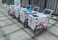 Chariot à glaces mobile personnalisé imprimé, glacière isotherme portable en acier inoxydable pour stand de rue