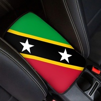 Protecteur d'accoudoir de voiture imprimé élégant, version fine, motif drapeau national de Sainte-Kitts et Nevis, coussin d'accoudoir de console centrale