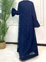 Ensemble de robe musulmane pour femmes, taille S-XL, Moyen-Orient, nouvelle robe longue à fleurs, élégante, deux pièces, robe imprimée, tenue conservatrice