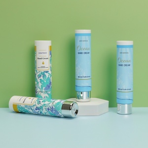 Luxury High Quality 50ml <b>White</b> Tube Offset printing With Silver <b>Screw</b> Cap For Hand Cream Tube Round Plastic Squeeze Packaging - Product Image 6