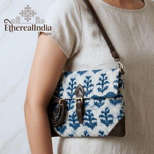 Handcrafted Blue Block Print Bag Cotton Rug Fabric Tablet Case for Women Bulk Export Supplier India - Product Image 2