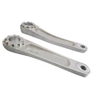 Prototypage OEM Taïwanais : Bras de Manivelle de Vélo en Aluminium Anodisé Argenté, Pièces Usinées avec Précision