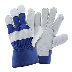 Full Finger Work Gloves Blue Gray Cotton Polyester Spandex Outdoor Unisex All Seasons Labor Protection Gloves - Product Image 1