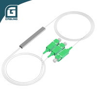 Gcabling China Outdoor 0.9mm Plc Splitter 1x2 2 cara Fiber Optic Splitter PLC Fiber 1/2 dengan sc Apc konektor untuk sistem FTTH
