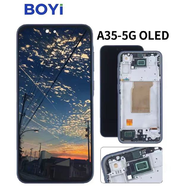 Factory Original for Samsung A35 5G A356 OLED LCD Display Frame and Pantalla Replacement for Mobile Phone Screen Repair