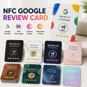 Tarjeta NFC Personalizada de Fábrica, Resistente al Agua, Programable, Ntag213 Ntag215 Ntag216 13.56mhz, con Código QR para Reseñas de Google - Product Image 1