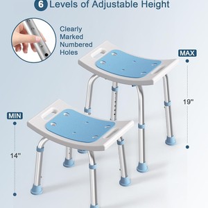 Chaise de douche en alliage d'aluminium, antidérapante, réglable, pour personnes âgées, handicapées, équipement de sécurité pour salle de bain - Product Image 3