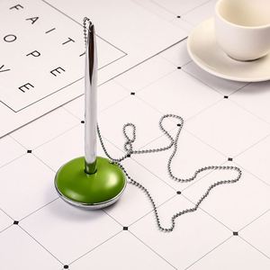 Metal Hotel Front Desk Signature <b>Pen</b> Bank Counter <b>Ballpoint</b> <b>Pen</b> with Metal Chain - Product Image 3