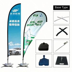 Bandera de playa personalizada de doble cara con inyección de agua para publicidad exterior, cartel promocional colorido con diseño de pluma, ideal para exportación. - Product Image 4