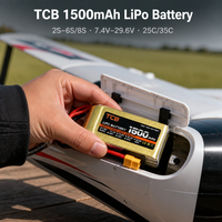 Batterie LiPo RC améliorée TCB 1500mAh 2S-6S 8S 7.4V-29.6V 25C 35C pour drone FPV, avion RC, voiture RC – Vente en gros, directement de l'usine