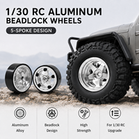 4 jantes en alliage d'aluminium à 5 branches avec tournevis pour pièces de mise à niveau de crawler RC 1/30 A302048