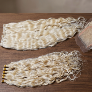 Extensiones de Cabello Humano Virgen Indio Rubio con Ondas Naturales, Doble Trama, para Salón y Uso Diario - Product Image 2