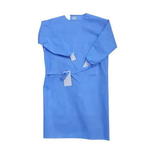 Descartável avental cirúrgico SMS vestido de médico não tecido reforçado verde azul vestidos