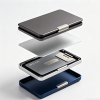 Dompet Pria Minimalis Anti-RFID dari Baja Tahan Karat, Dibuat dengan Mesin CNC Berkualitas Tinggi, Ultra Tipis, Tempat Kartu untuk Bisnis dan Perjalanan, Tempat Kartu Kredit