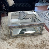 Meubles miroir modernes, décoration, meilleure vente, table basse en verre miroir pour salon, provenance Chine