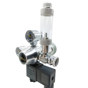 Regulador de presión de acuario de aluminio de doble etapa Válvula de ajuste de acero inoxidable de precisión Regulador de burbuja de solenoide de CC ajustable - Product Image 1