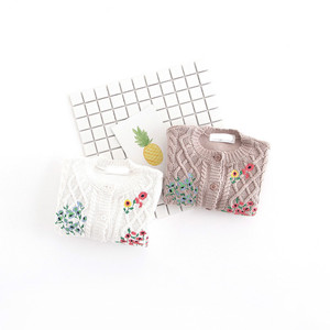 Productos Más Vendidos, Suéter Cárdigan Infantil con Combinación de Colores Bordados - Product Image 2