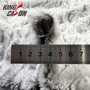 KINGCASON Nouveaux arrivages Pantoufles croisées en fourrure de lapin en tissu pelucheux confortable doux et durable gris imprimé brosse - Product Image 5
