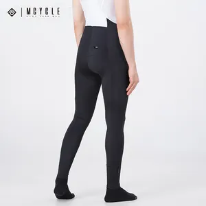 Mcycle-Pantalon de cyclisme personnalisé pour hommes-Pantalon de cyclisme rembourré en 3D-Long sans couture en polaire noire-Legging-Pantalon à bavette