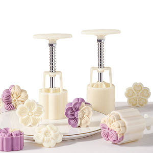 5 moules à gâteaux de lune <span class=keywords><strong>Sakura</strong></span>, presse à biscuits personnalisée, tampon à gâteau, moule à gâteaux de lune en plastique de qualité alimentaire avec poignée - Product Image 1