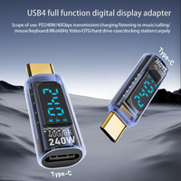 Adaptateur d'affichage numérique USB-C 240W, Moniteur de puissance en temps réel, Prise en charge complète OTG, Convertisseur Type-C mâle vers femelle pour ordinateur portable/téléphone